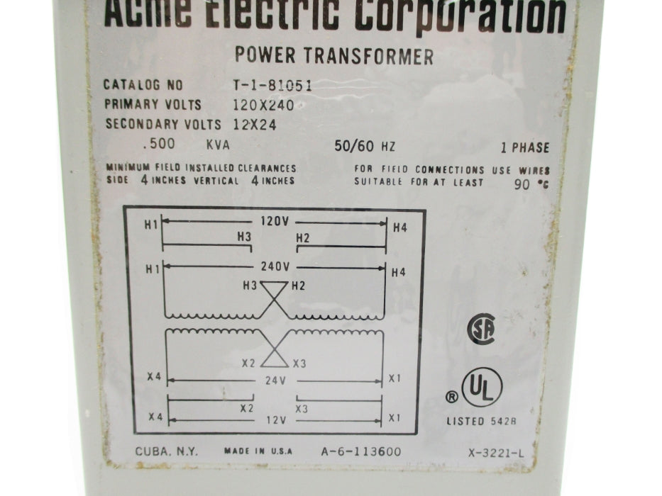 ACME T-1-81051 .500KVA NSNP