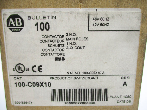 ALLEN BRADLEY 100-C09X10 SER. A 42/48V (BR/WH) NSMP