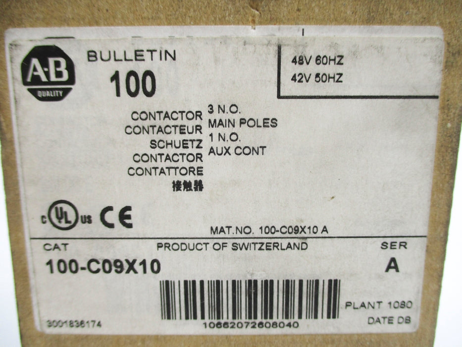 ALLEN BRADLEY 100-C09X10 SER. A 42/48V (BR/WH) NSMP