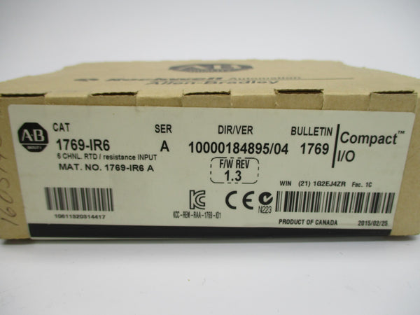 ALLEN BRADLEY 1769-IR6 SER. A F/W 1.3 DATE: 2015 NSFS