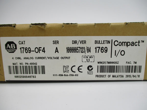 ALLEN BRADLEY 1769-OF4 SER. A F/W 1.1 DATE: 2015 NSFS