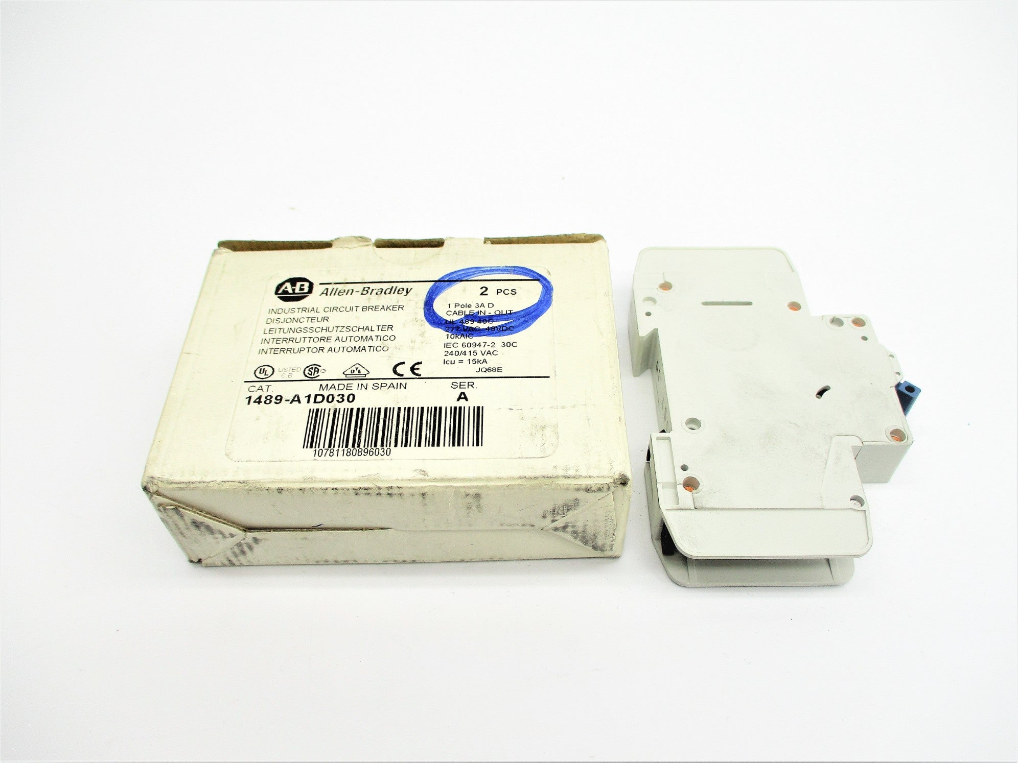 ALLEN BRADLEY 1489-A1D030 SER. A 3A 277VAC (PKG OF 2) NSMP