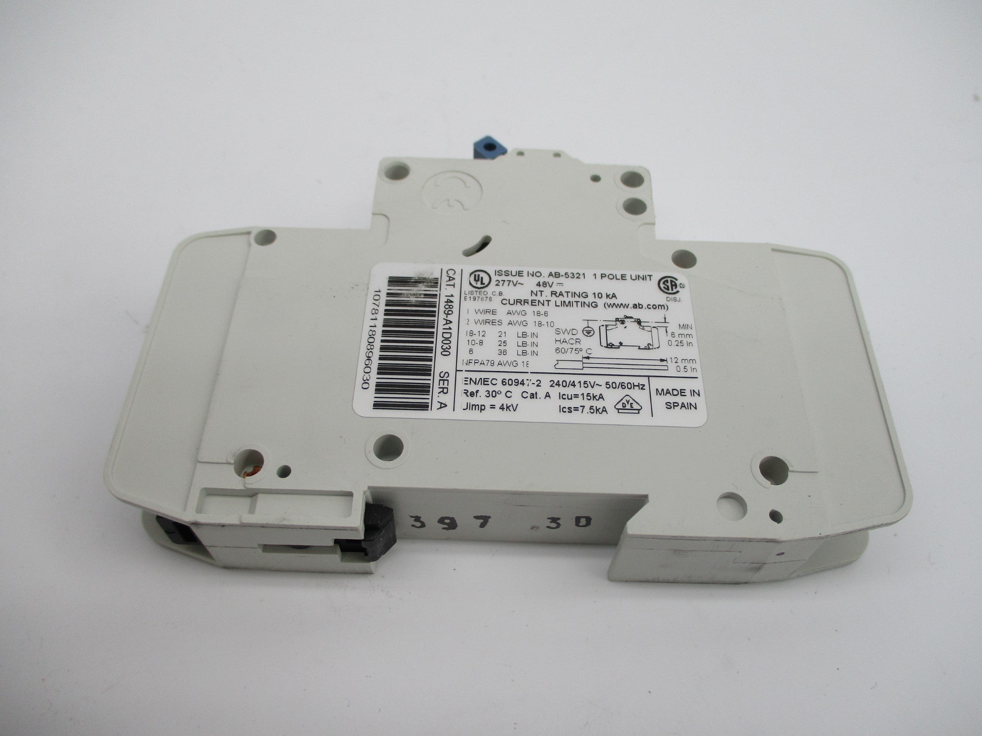 ALLEN BRADLEY 1489-A1D030 SER. A 3A 277VAC (PKG OF 2) NSMP