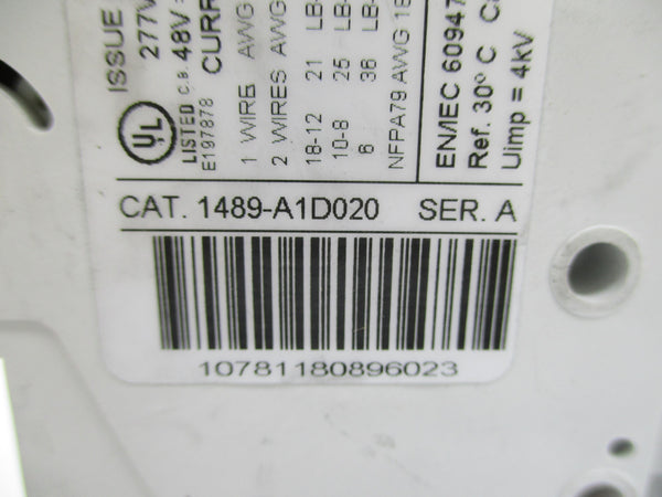 ALLEN BRADLEY 1489-A1D020 SER. A 2A 277V UNMP
