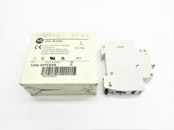 ALLEN BRADLEY 1492-SP1C010 SER. C 1A 240/415VAC (PKG OF 2) NSMP