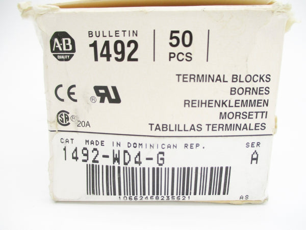 ALLEN BRADLEY 1492-WD4-G SER. A (PKG OF 50) (GY/BL) NSMP