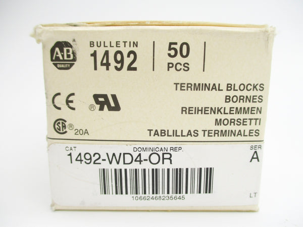 ALLEN BRADLEY 1492-WD4-OR SER. A (PKG OF 50) (WH) NSMP