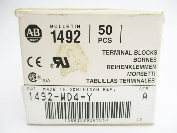 ALLEN BRADLEY 1492-WD4-Y SER. A (PKG OF 50) (GY/BL) NSMP