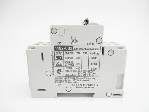 ALLEN BRADLEY 1492-CB2H030 SER. B 480VAC 3A NSMP