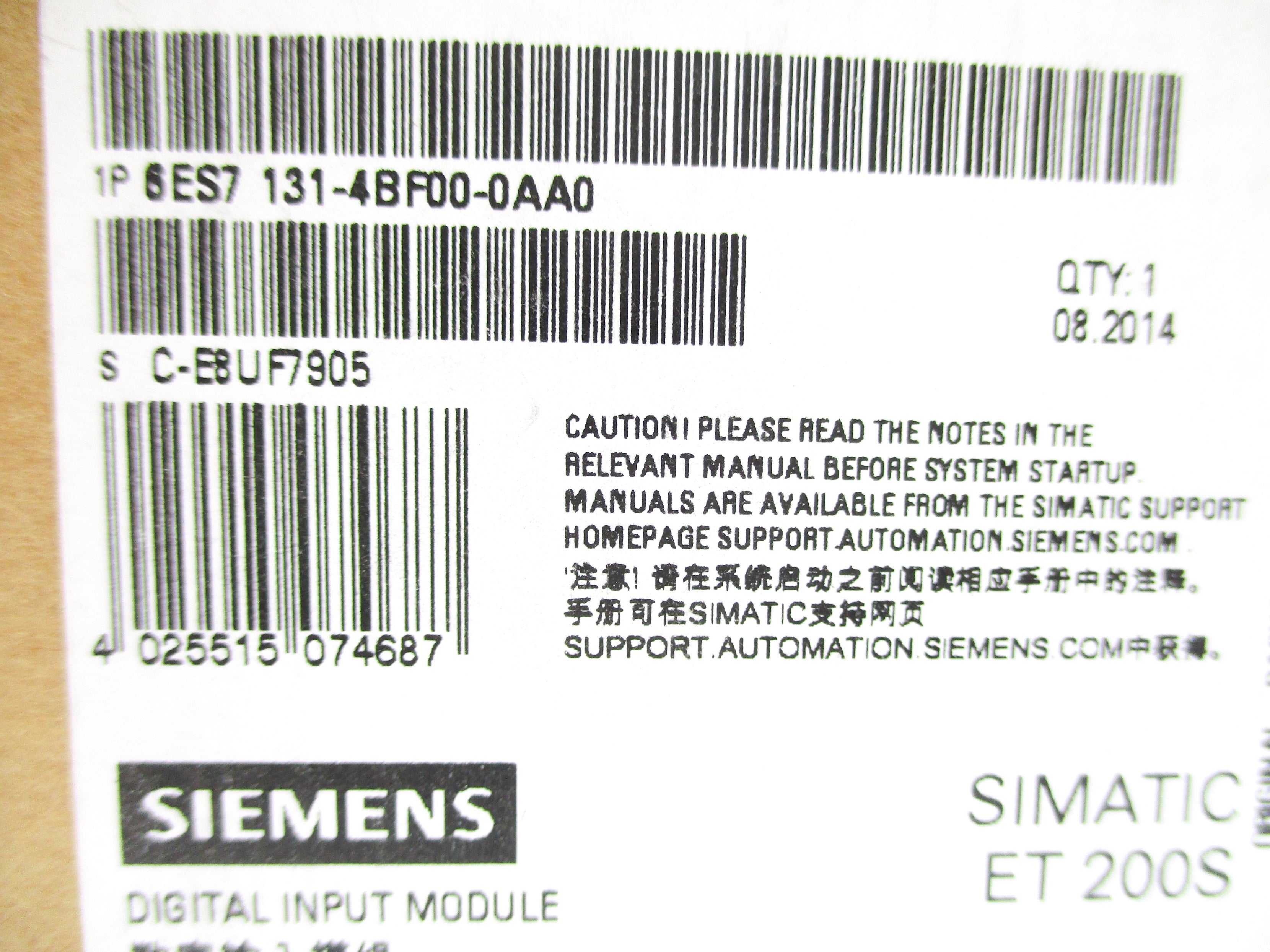 SIEMENS 6ES7131-4BF00-0AA0 24VDC NSFS