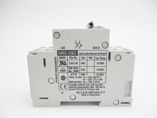 ALLEN BRADLEY 1492-CB2F250 SER. B 480VAC 25A NSMP
