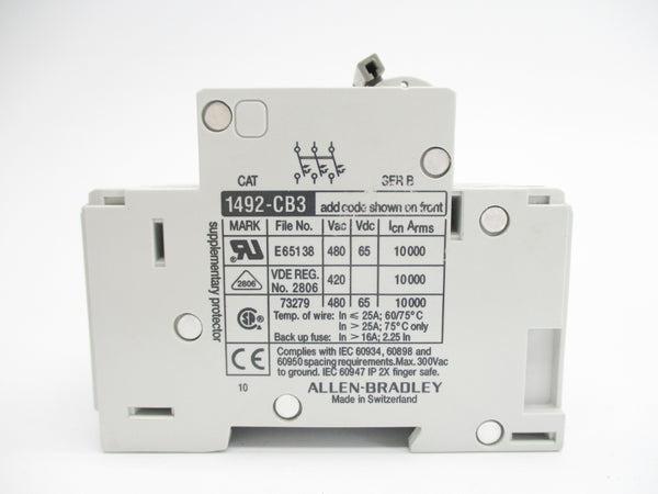 ALLEN BRADLEY 1492-CB3G030 SER. B 3A 480V NSMP