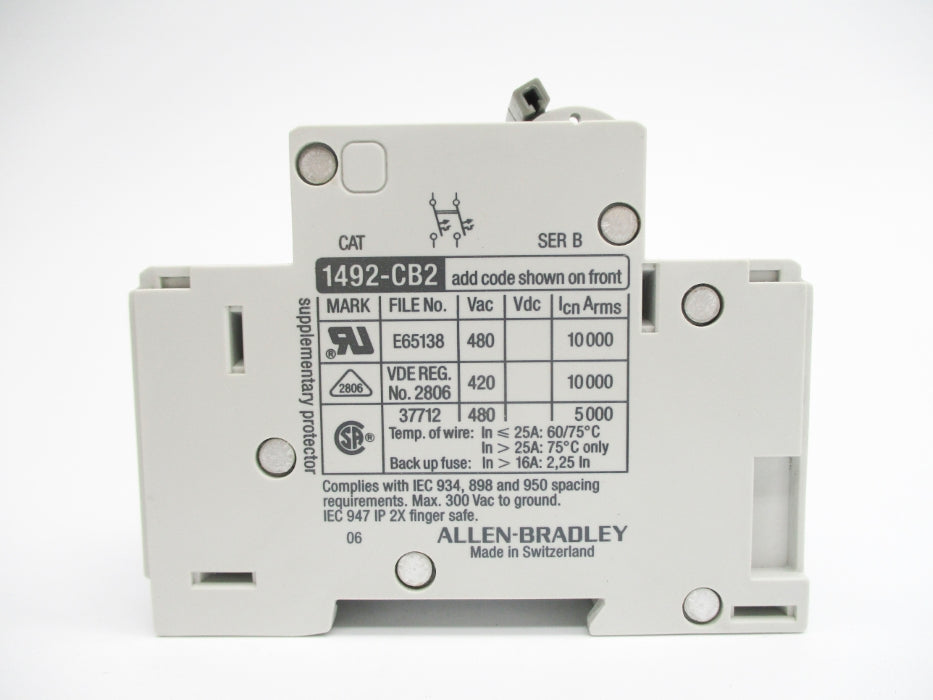 ALLEN BRADLEY 1492-CB2G005 SER. B 0.5A 480V NSMP