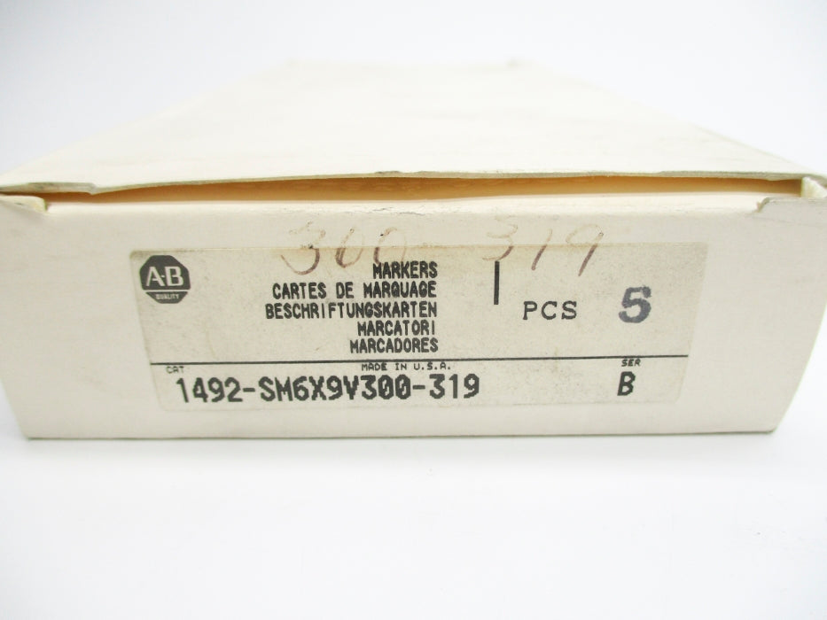 ALLEN BRADLEY 1492-SM6X9V300-319 SER. B (PKG OF 5) (WH) NSMP