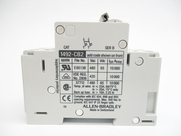ALLEN BRADLEY 1492-CB2G030 SER. B 2A 480V NSMP