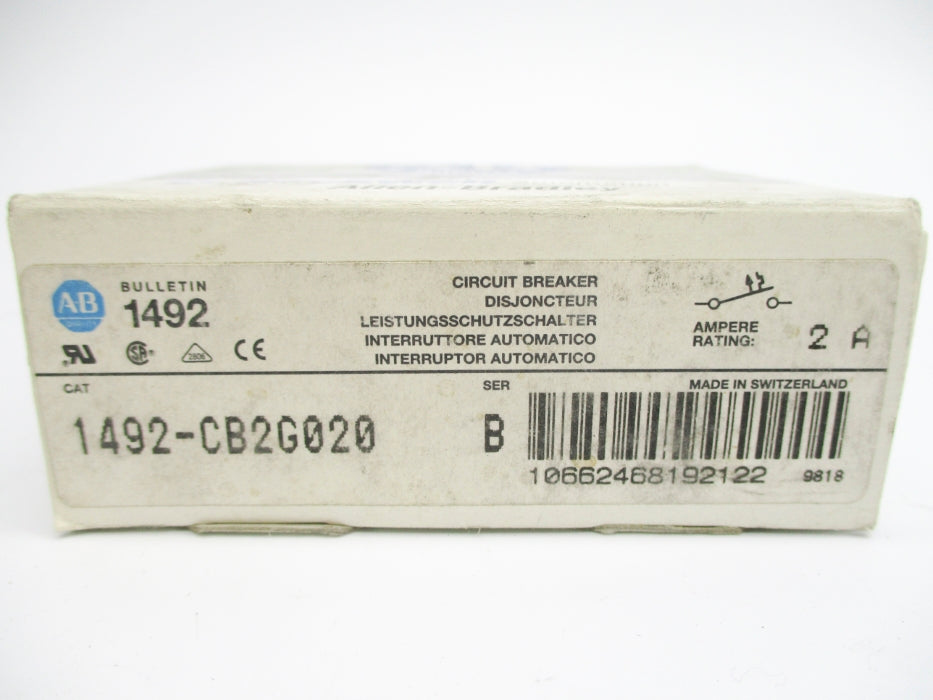 ALLEN BRADLEY 1492-CB2G030 SER. B 2A 480V NSMP