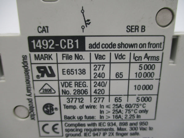 ALLEN BRADLEY 1492-CB1G060 SER. B 6A 277V (AS PICTURED) NSNP