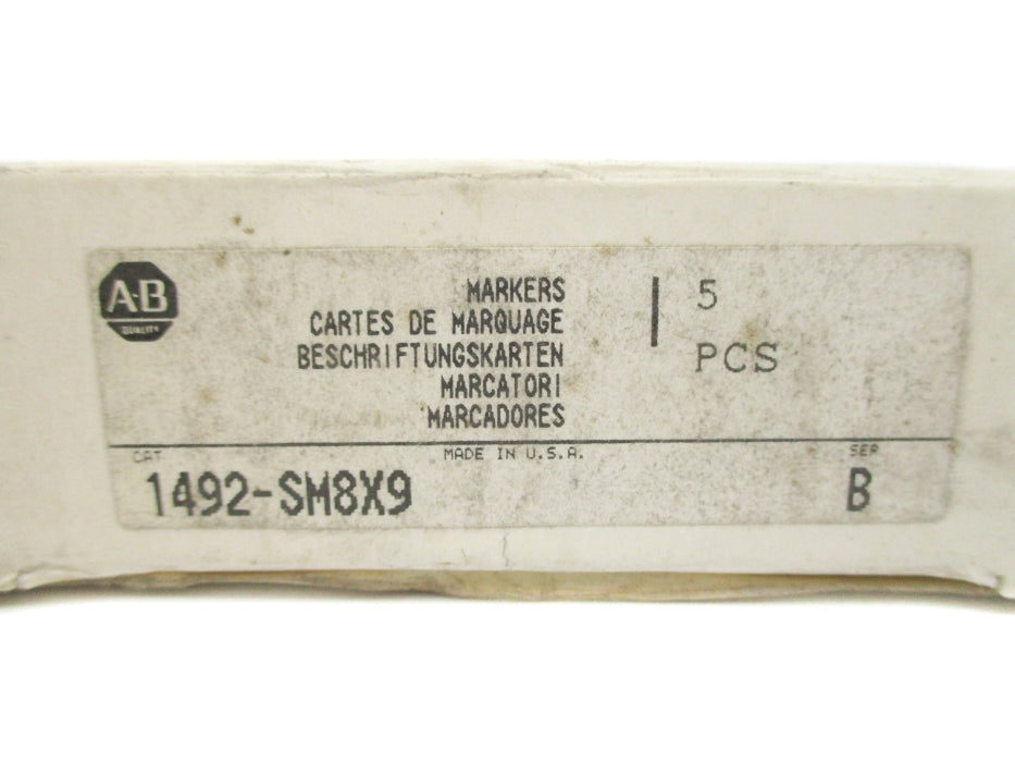 ALLEN BRADLEY 1492-SM8X9 SER. B (PKG OF 5) (GY/BL) NSMP