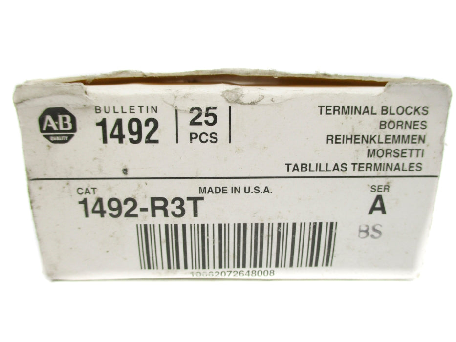 ALLEN BRADLEY 1492-R3T SER. A (PKG OF 25) (GY/BL) NSMP