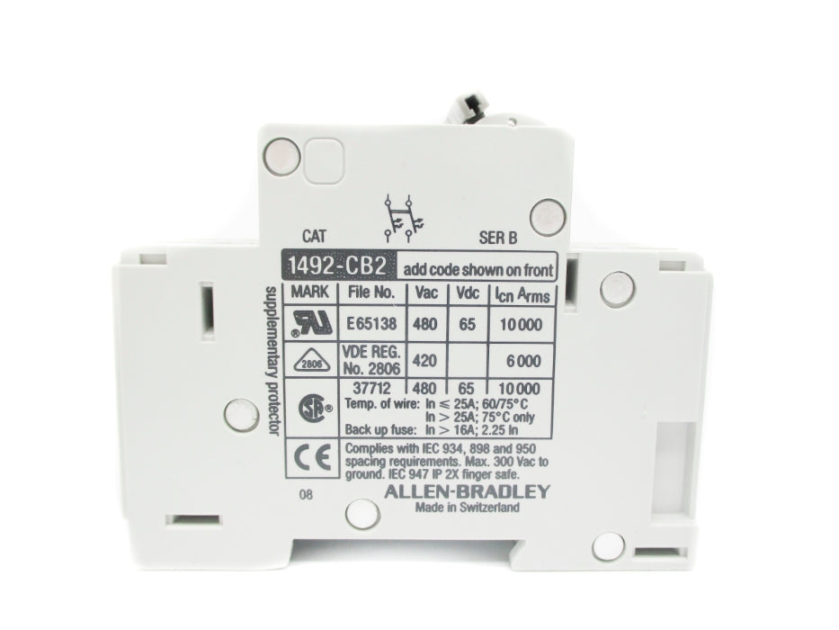 ALLEN BRADLEY 1492-CB2G300 SER. B 480VAC 30A (WH) NSMP