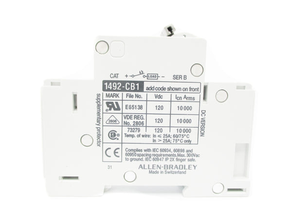 ALLEN BRADLEY 1492-CB1DG040 SER. B 120VDC 4A NSMP