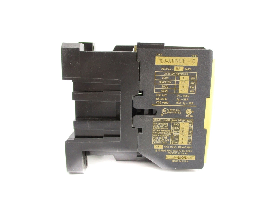 ALLEN BRADLEY 100-A18NN3 SER. C 380V (BK/YL) NSMP