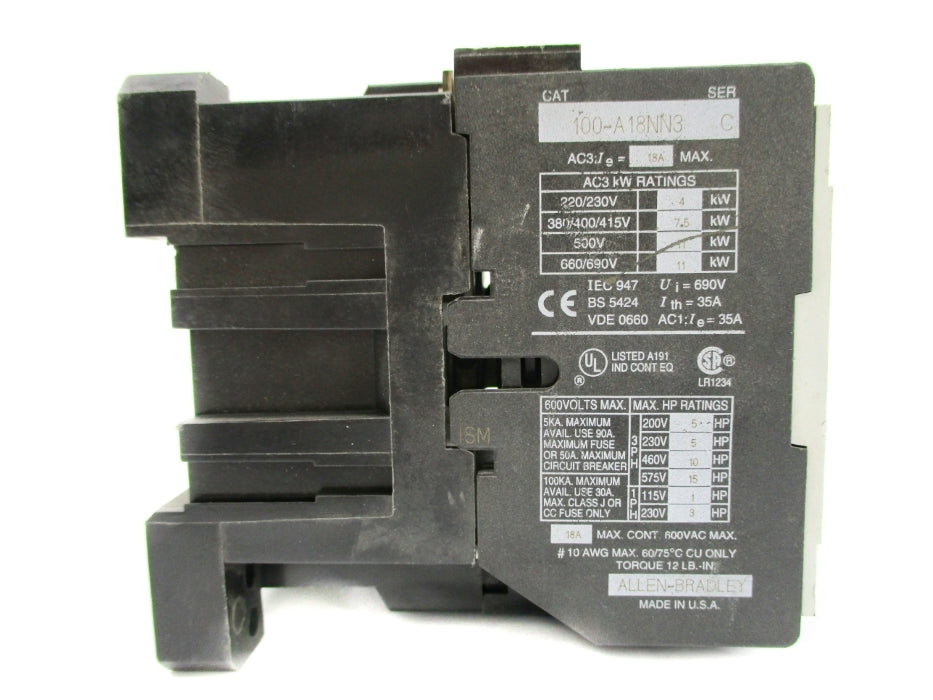 ALLEN BRADLEY 100-A18NN3 SER. C 380V (WH) NSMP