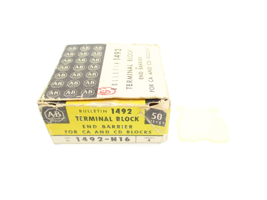 ALLEN BRADLEY 1492-N16 SER. A (PKG OF 50) (BK/YL) NSMP
