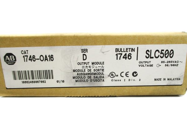 ALLEN BRADLEY 1746-OA16 SER. D 85-265VAC DATE: 2010 NSFS