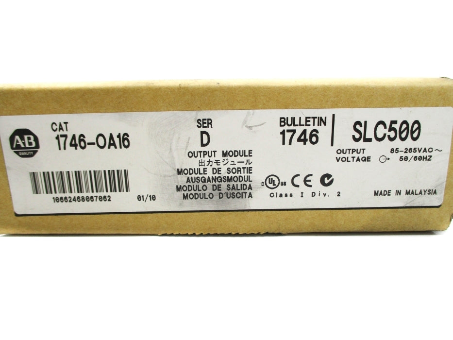 ALLEN BRADLEY 1746-OA16 SER. D 85-265VAC DATE: 2010 NSFS