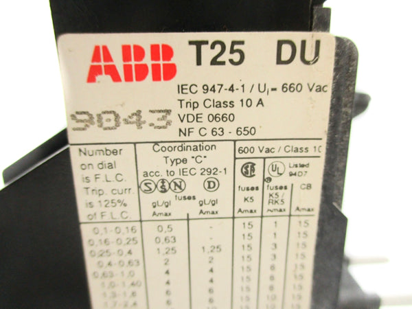 ABB T25DU5.0 3.5-5.0A NSNP