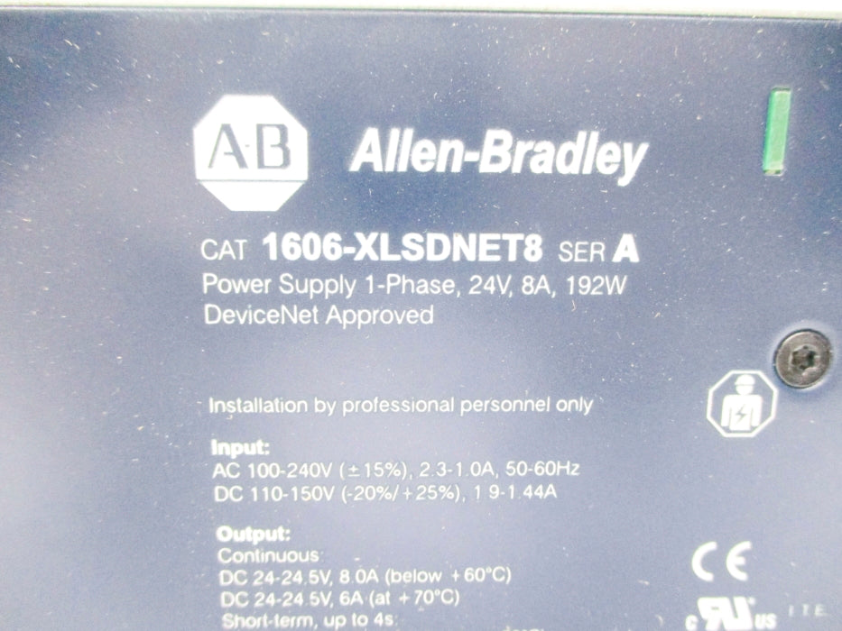 ALLEN BRADLEY 1606-XLSDNET8 SER. A 100-240VAC 2.3-1.0A NSNP