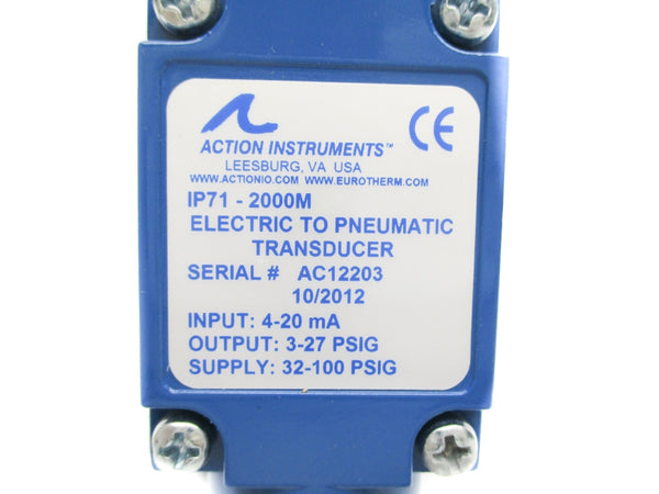 ACTION INSTRUMENTS IP71-2000M 3-27PSI NSNP