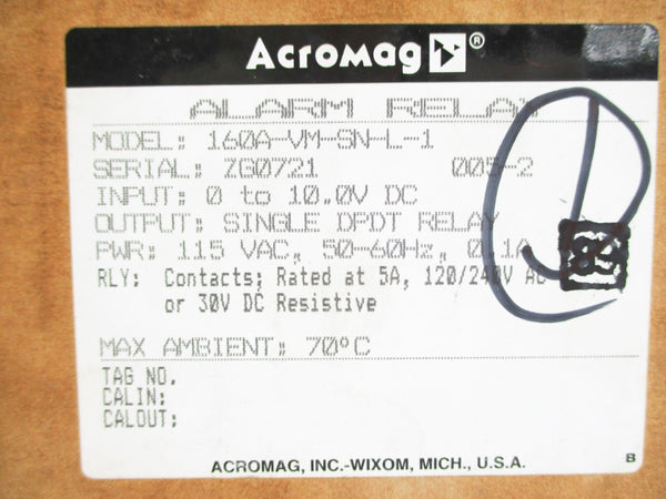 ACROMAG 160A-VM-SN-L-1 0.1A 115VAC NSFS
