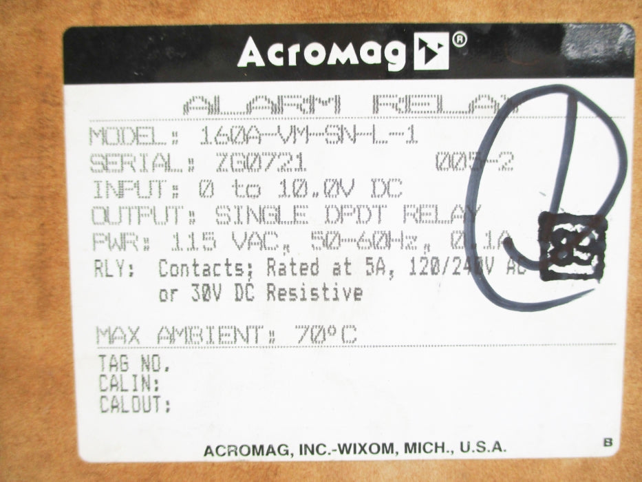 ACROMAG 160A-VM-SN-L-1 0.1A 115VAC NSFS