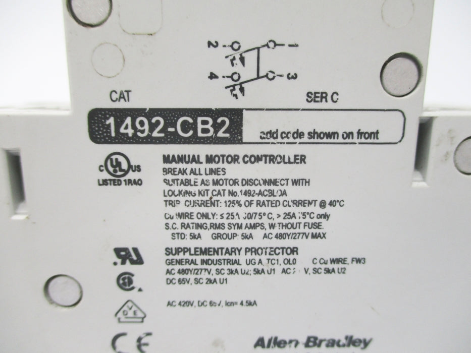 ALLEN BRADLEY 1492-CB2G070 SER. C 7A 277VAC NSNP