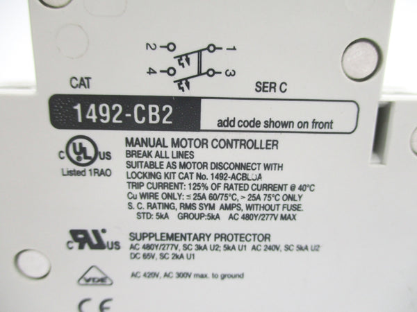 ALLEN BRADLEY 1492-CB2H060 SER. C 6A 277V NSNP