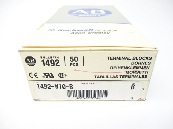 ALLEN BRADLEY 1492-W10-B SER. B (PKG OF 50) (GY/BL) NSMP