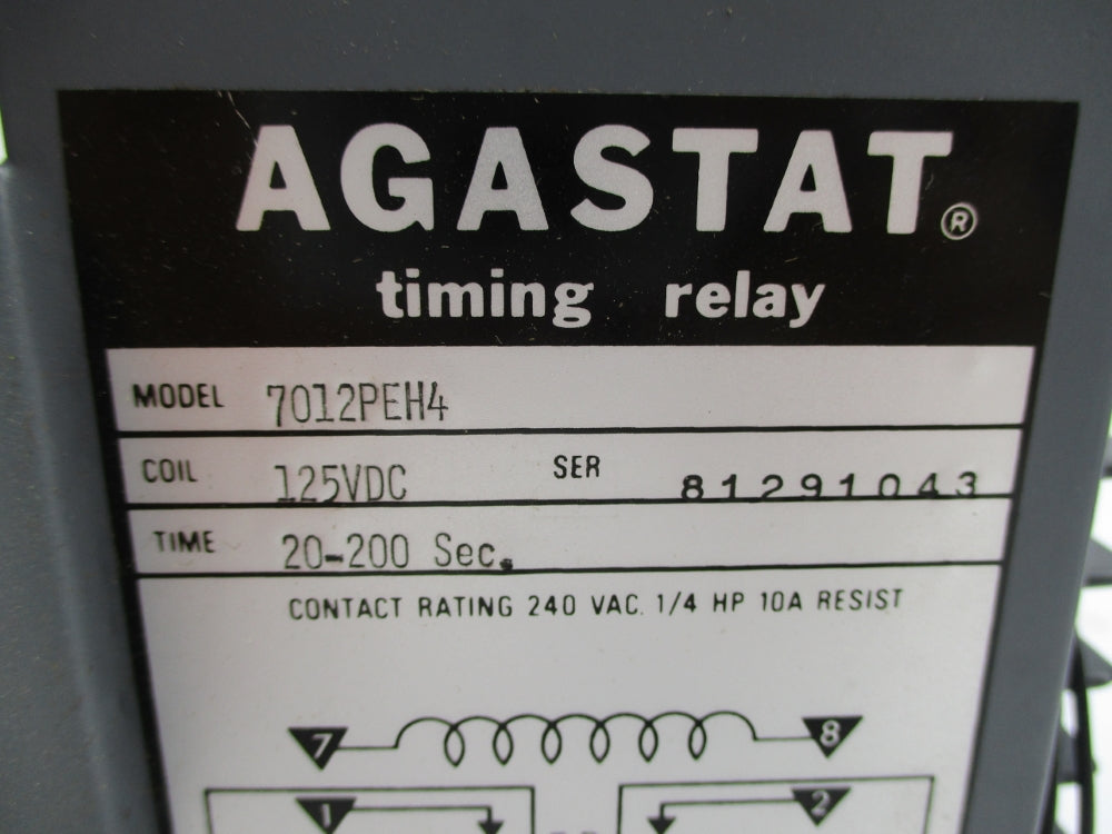 AGASTAT 7012PEH4 125VDC 20-200S 10A NSNP