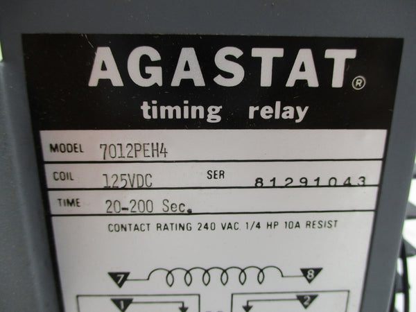 AGASTAT 7012PEH4 125VDC 20-200S 10A NSNP