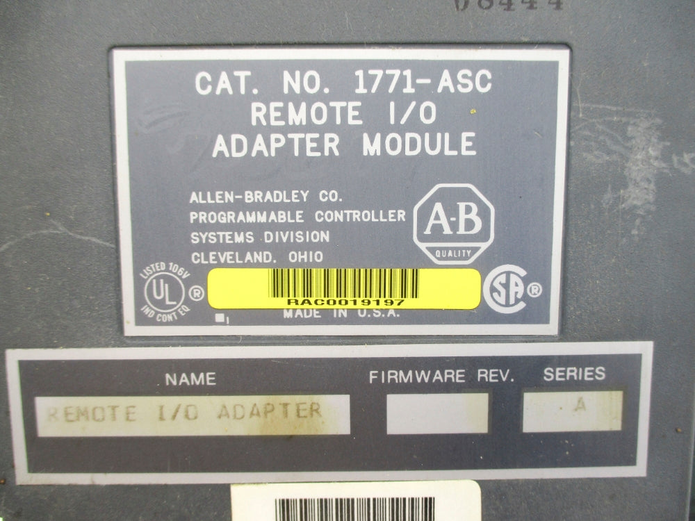 ALLEN BRADLEY 1771-ASC SER. A UNMP
