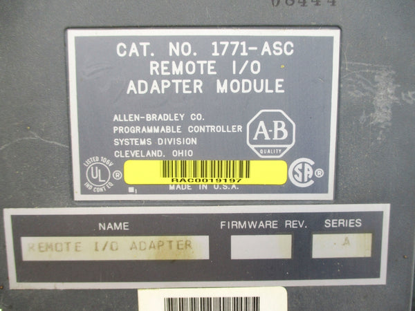 ALLEN BRADLEY 1771-ASC SER. A UNMP