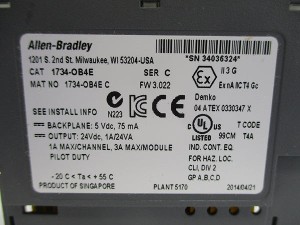 ALLEN BRADLEY 1734-OB4E SER. C F/W 3.022 NSNP