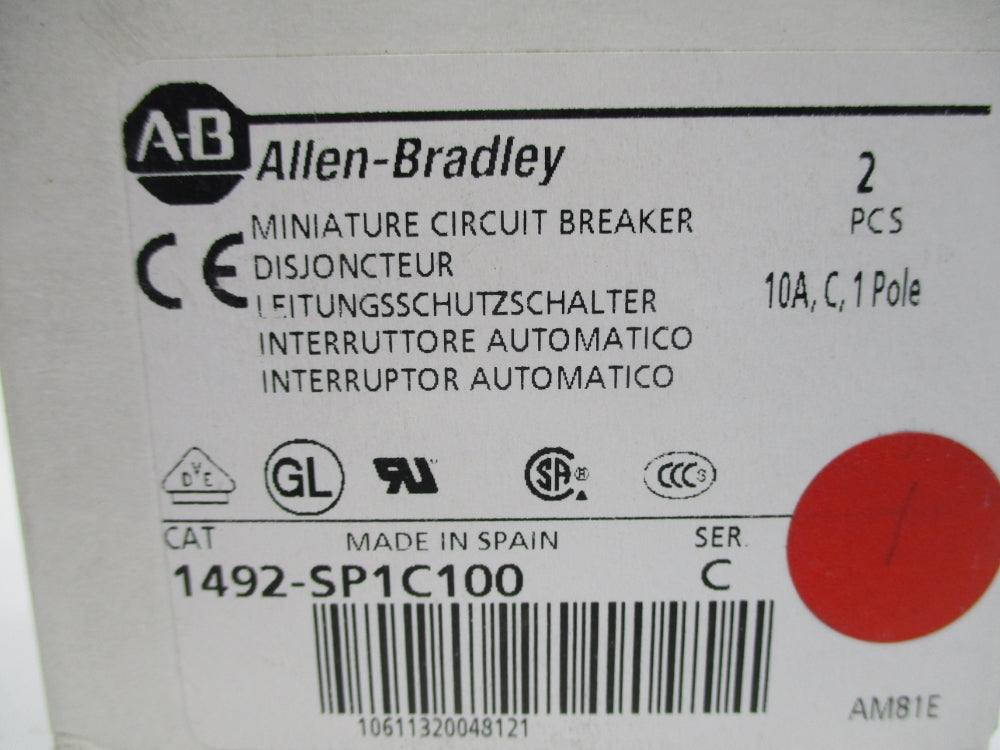 ALLEN BRADLEY 1492-SP1C100 SER. C 10A 240/415VAC NSMP