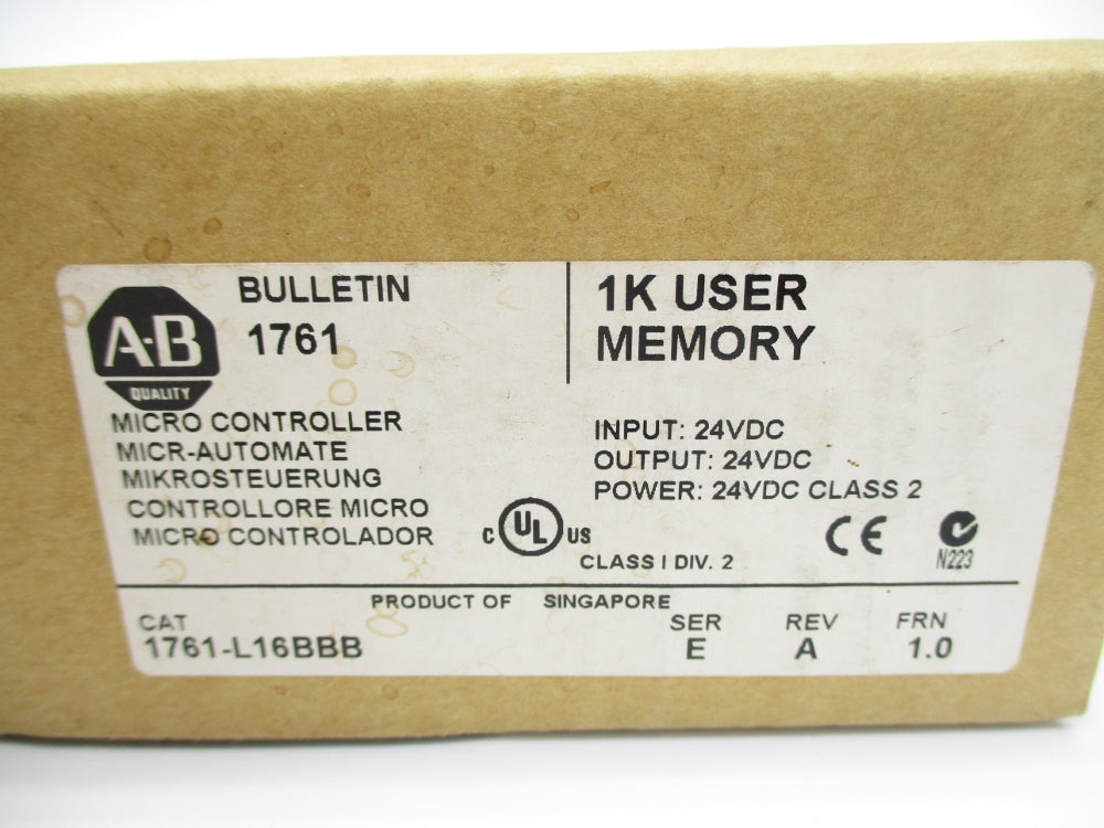ALLEN BRADLEY 1761-L16BBB SER. E F/W 1.0 NSMP