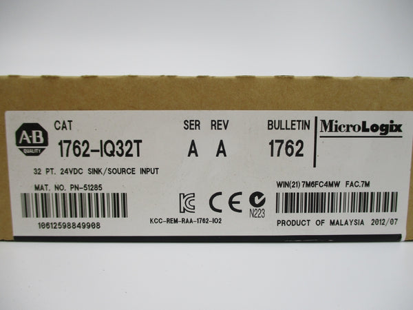ALLEN BRADLEY 1762-IQ32T SER. A DATE: 2012 NSFS