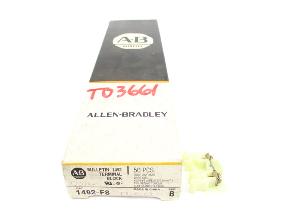 ALLEN BRADLEY 1492-F8 SER. B (PKG OF 50) (BK/OR) NSMP