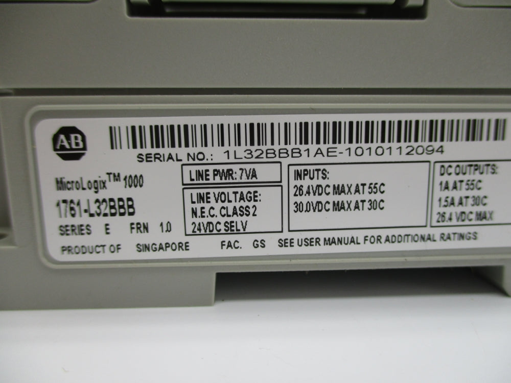ALLEN BRADLEY 1761-L32BBB SER. E F/W 1.0 NSNP