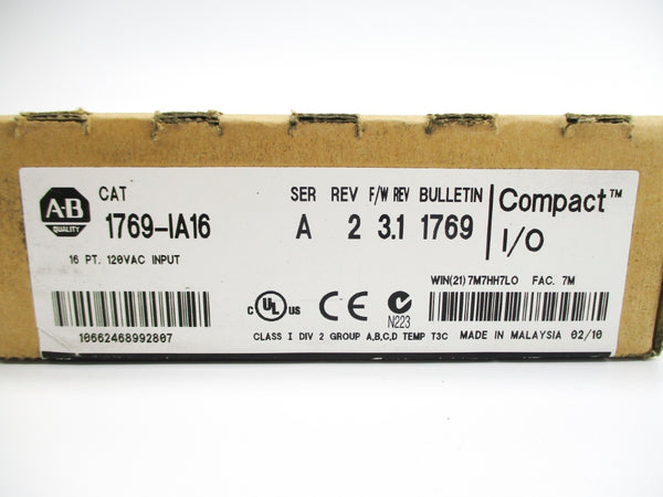 ALLEN BRADLEY 1769-IA16 SER. A F/W 3.1 120VAC DATE: 2010 NSFS