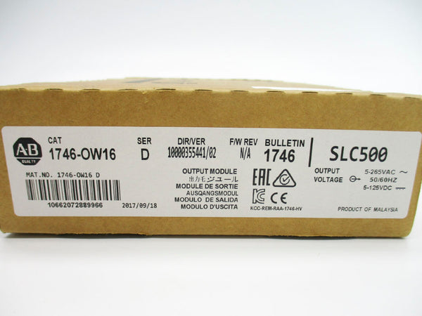 ALLEN BRADLEY 1746-OW16 SER. D DATE: 2017 NSFS